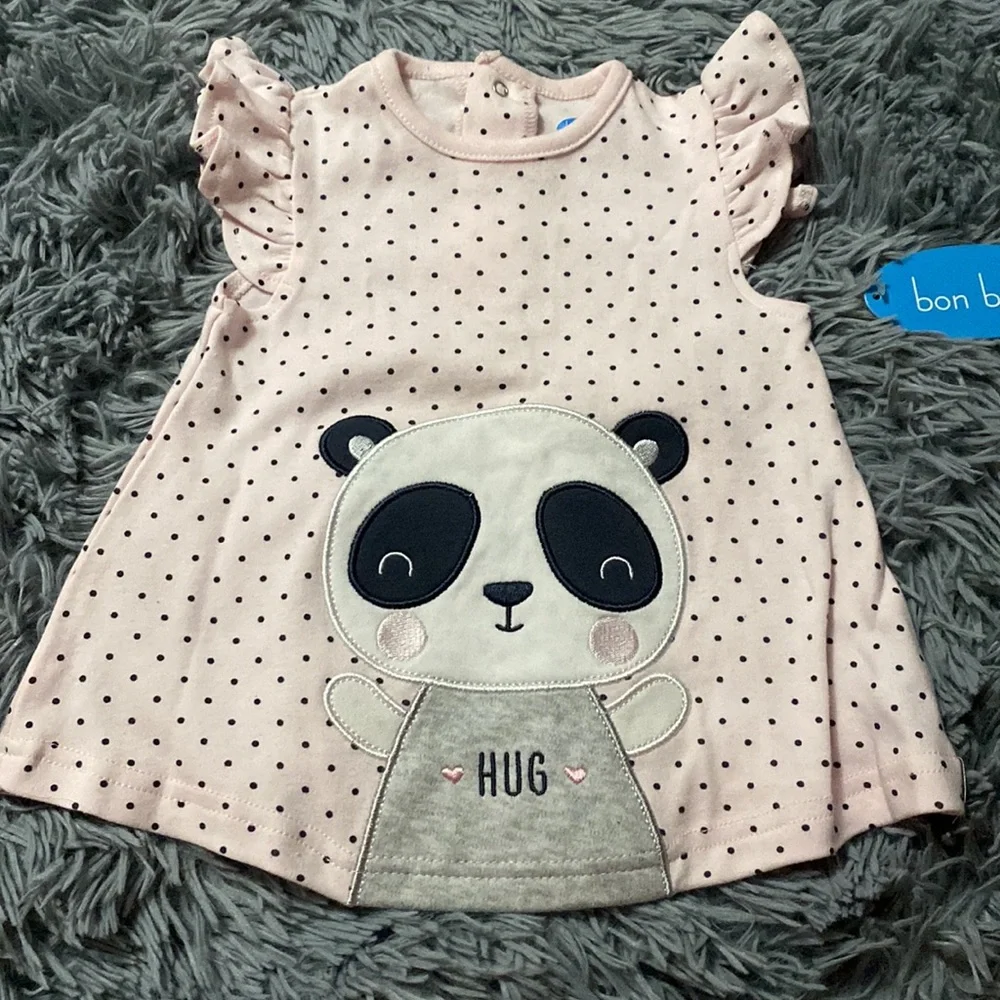 Bon bébé pink panda baby dress 6/9mos. *NWT - Picture 2 of 3